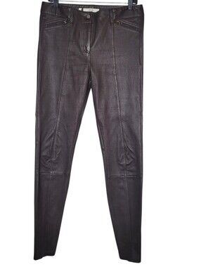 PER SE Brown 100% Leather pants size 8